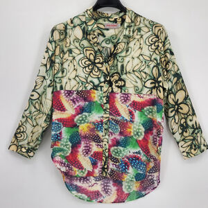 Jams World Hawaiian Floral Print Top Jasmine Shasta Style W624 Colorful Vintage